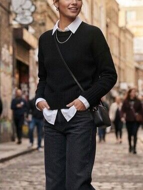 AllSaints 95% Cashmere  Crewneck Sweater Italian Yarn Small